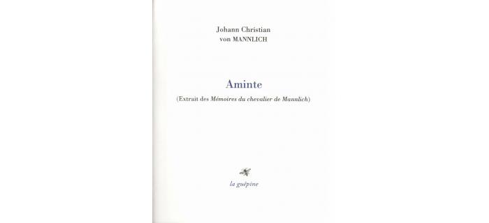 <p><strong>Johann Christian von MANNLICH</strong> <em>Aminte</em></p>